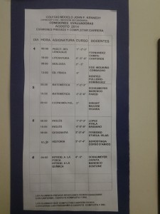 Mesas examinadoras de Agosto